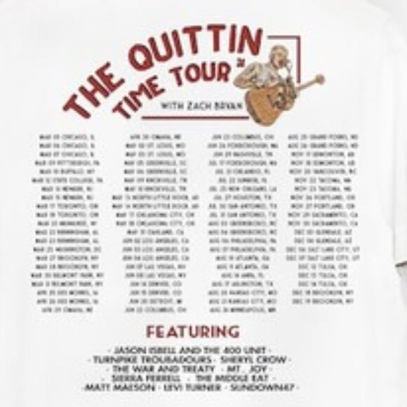 Zach Bryan The Quittin Time 2024 Tour T-Shirt Country Music Fan Gift 2 Sided 79 - Picture 3 of 7